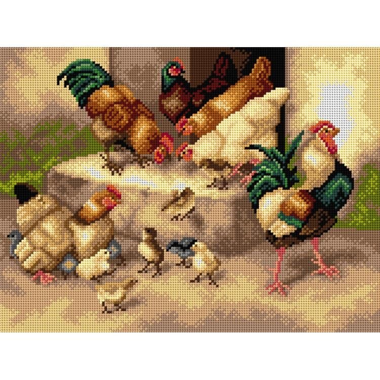 Orchidea Baskılı Goblen Bahar Tavukları 2789 30*40 cm