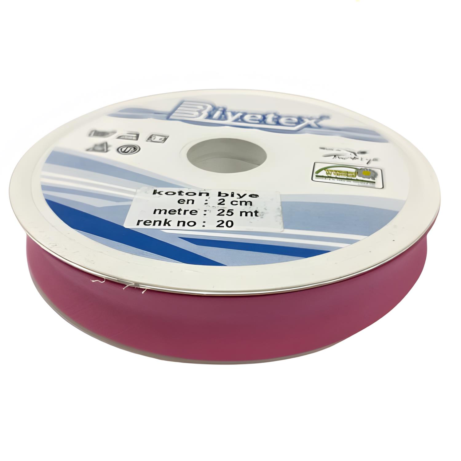 Biyetex Koton Cotton Biye 2 cm 20 Pembe