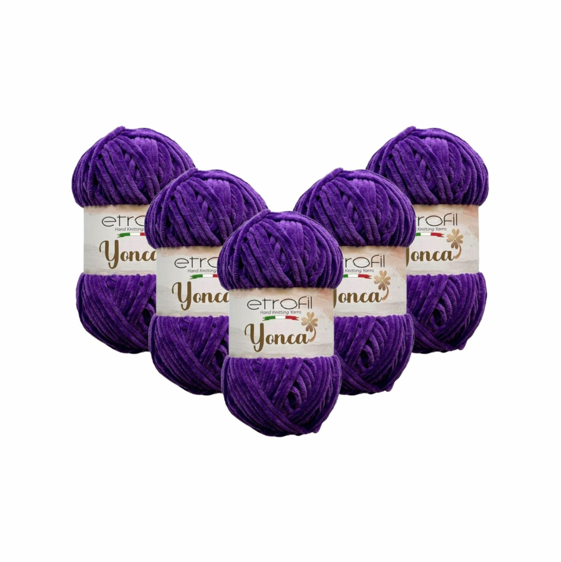 Etrofil Yonca Baby Kadife El Örgü İpi 5'li Set 70610 Koyu Mor