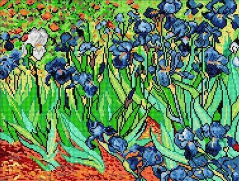 Orchidea Baskılı Goblen Vincent Van Gogh Irises 1202 36*48 cm