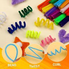 Şönil Chenille Tüylü Çubuk 50 Adet