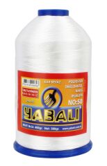 Yabalı Polyester Dikiş Dantel Nakış İplikleri 380 - 400gr Kar Beyaz No 60