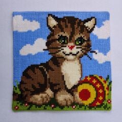 Vervaco İşlenmiş Goblen Yastık Kedi Desenli yviiC