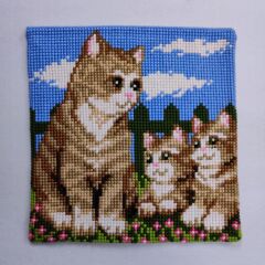 Vervaco İşlenmiş Goblen Yastık Kedi Desenli yviiC