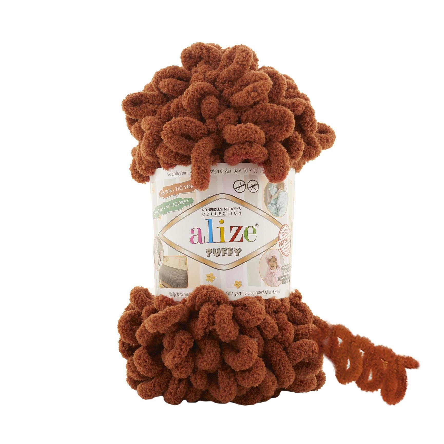 Alize Puffy El Örgü İpi İpliği Yünü 100 gr 597 Taba