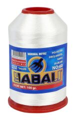 Yabalı Polyester Dikiş Dantel Nakış İplikleri 100 gr Kar Beyaz No 50 100 gr