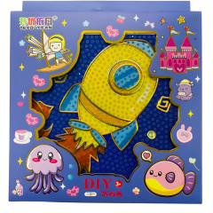 5D Yapışan Boncuk Goblen Mozaik Tablo Pano 15*15 cm Uzay Gemisi