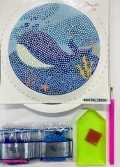 5D Yapışan Boncuk Goblen Mozaik Tablo Pano 16*16 cm Balina
