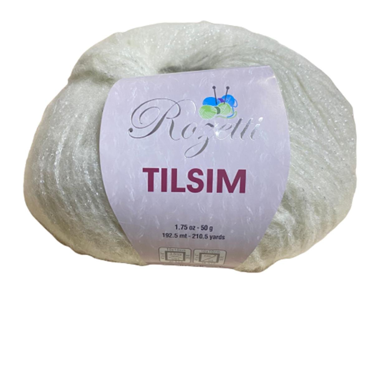 Rozetti Tılsım El Örgü İpliği 50 gr 362-13  Simli Kırık Beyaz