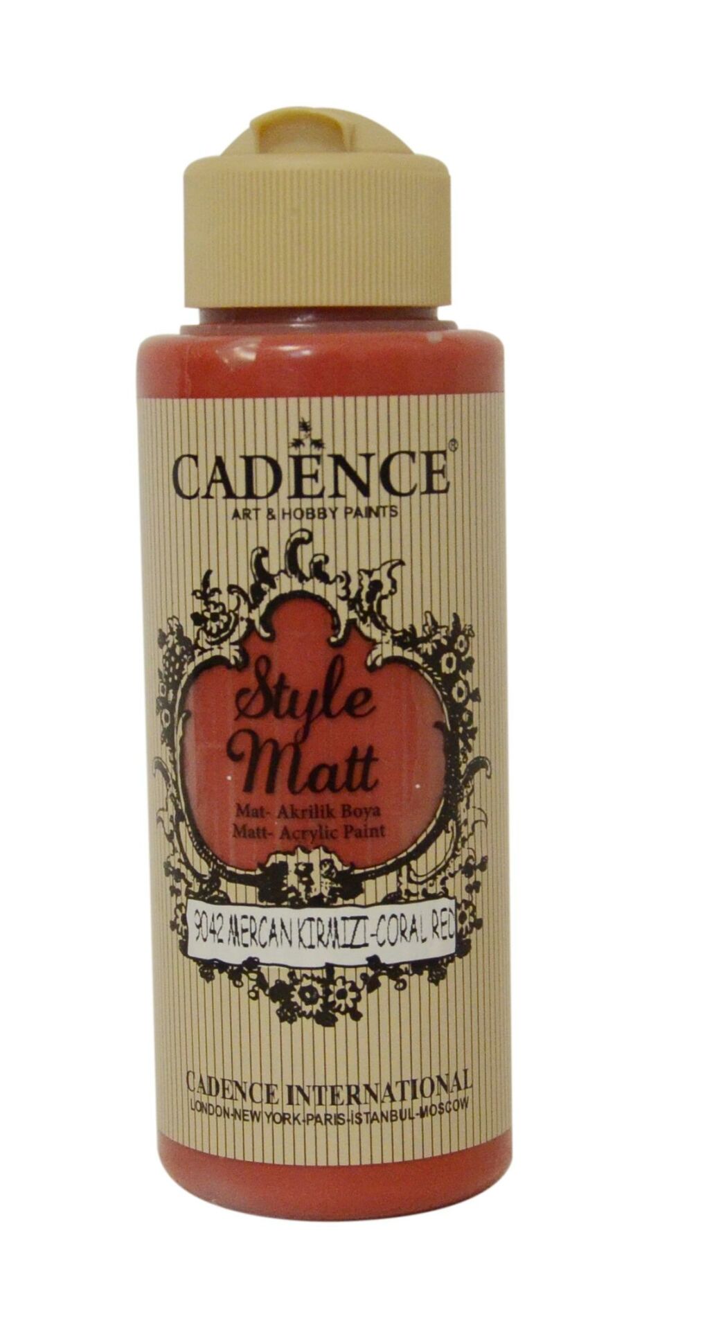 Cadence Style Matt Akrilik Boya 120ml 9042 Mercan Kırmızı
