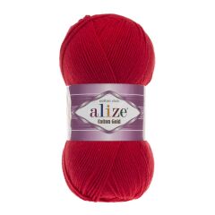 Alize Cotton Gold Pamuk 100gr El Örgü İpi Yünü 56 KIRMIZI