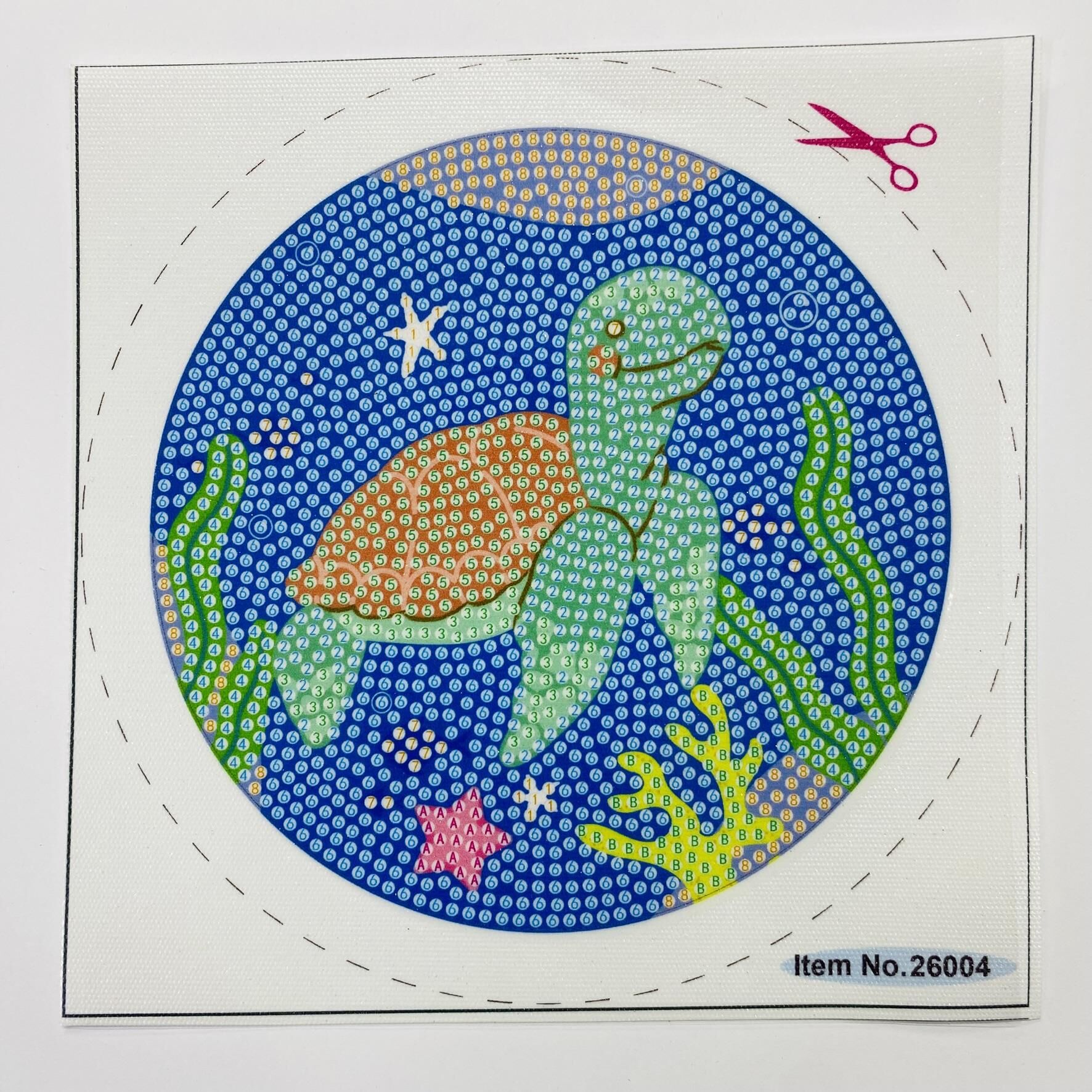 5D Yapışan Boncuk Goblen Mozaik Tablo Pano 16*16 cm Su Kaplumbağası