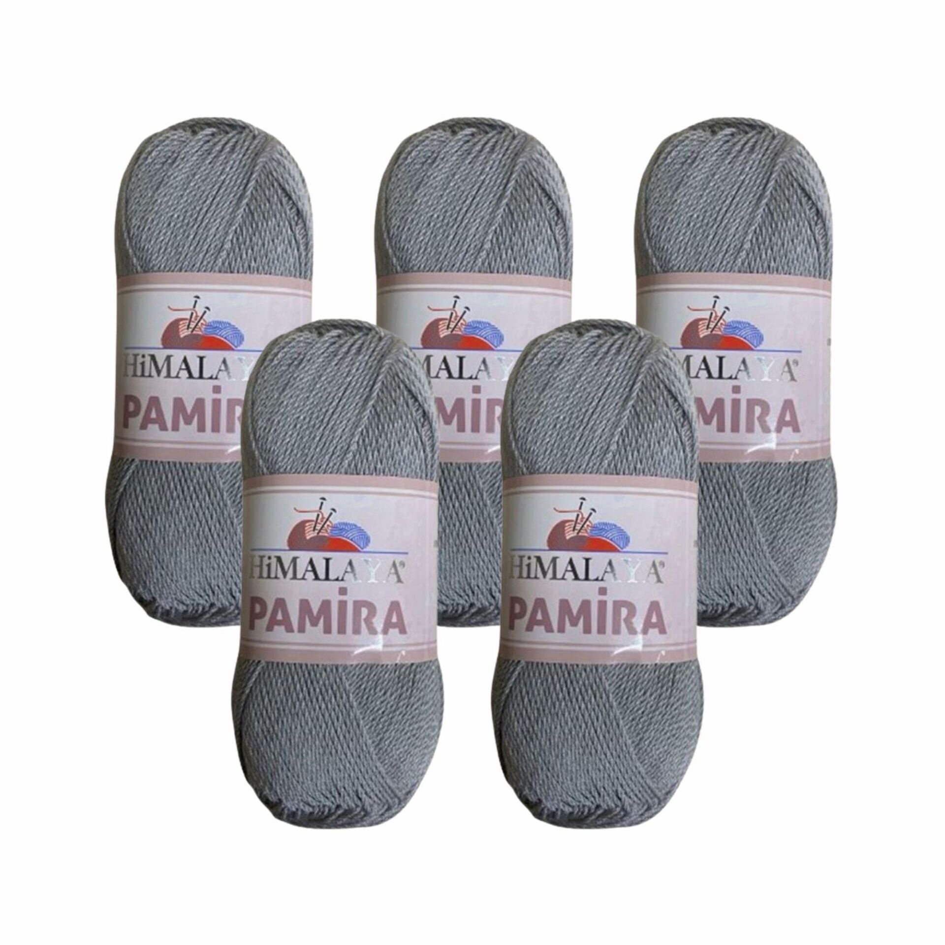 Himalaya Pamira (5 Adet) El Örgü İpliği 5x100 gr 50874 Gri Pembe