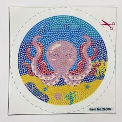 5D Yapışan Boncuk Goblen Mozaik Tablo Pano 16*16 cm Ahtapot