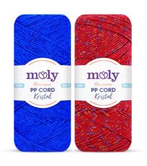 Moly PP Cord Kristal Simli Polyester Makrome  El Örgü İpi 200 gr