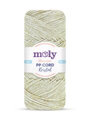 Moly PP Cord Kristal Simli Polyester Makrome  El Örgü İpi 200 gr 105 Kırmızı