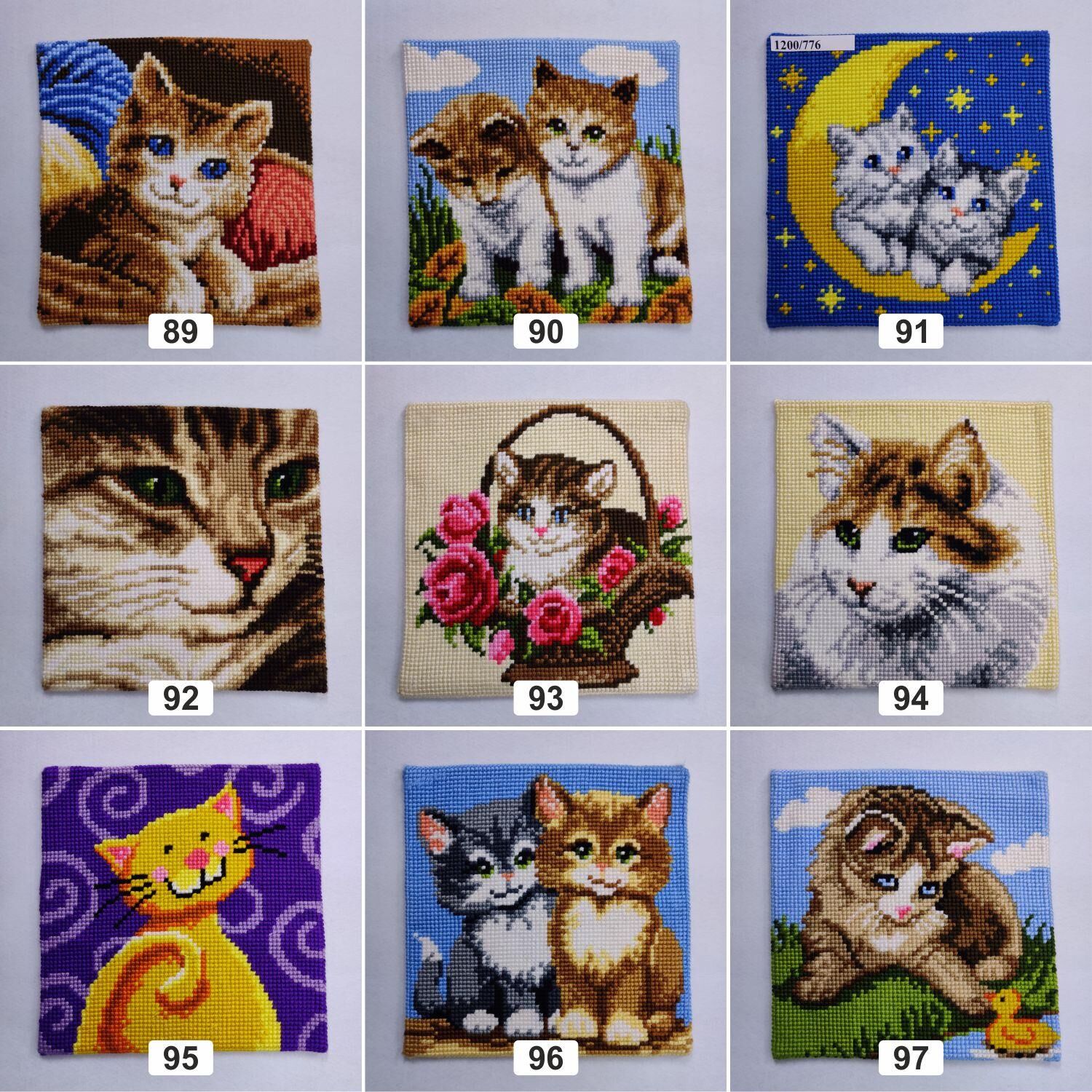 Vervaco İşlenmiş Goblen Yastık Kedi Desenli yviiD