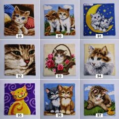 Vervaco İşlenmiş Goblen Yastık Kedi Desenli yviiD