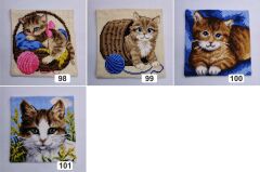Vervaco İşlenmiş Goblen Yastık Kedi Desenli yviiD 90