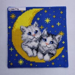 Vervaco İşlenmiş Goblen Yastık Kedi Desenli yviiD