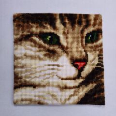 Vervaco İşlenmiş Goblen Yastık Kedi Desenli yviiD 90