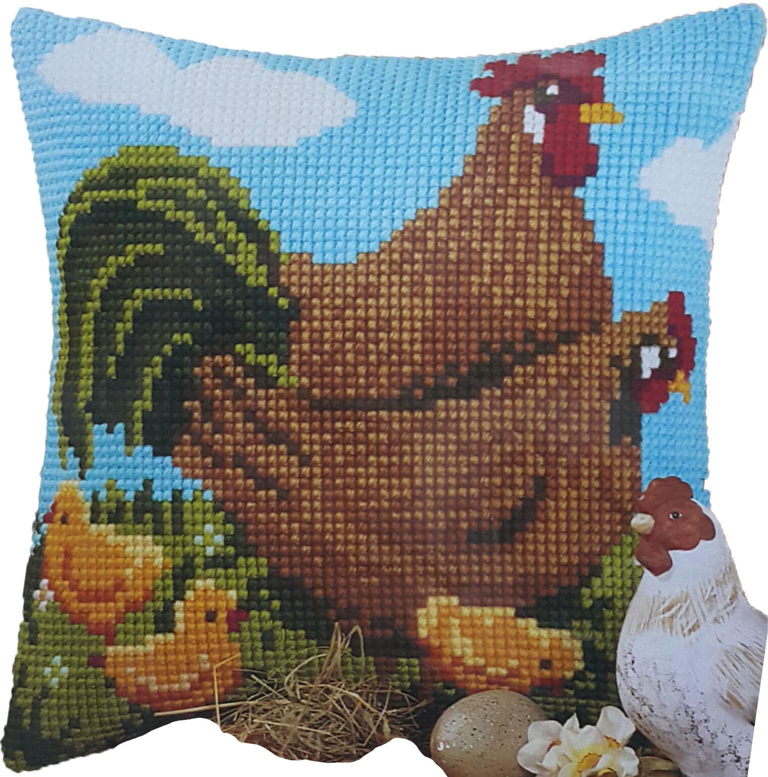 Vervaco Yastık 1200 735 Tavuk İşlenecek Goblen Etamin