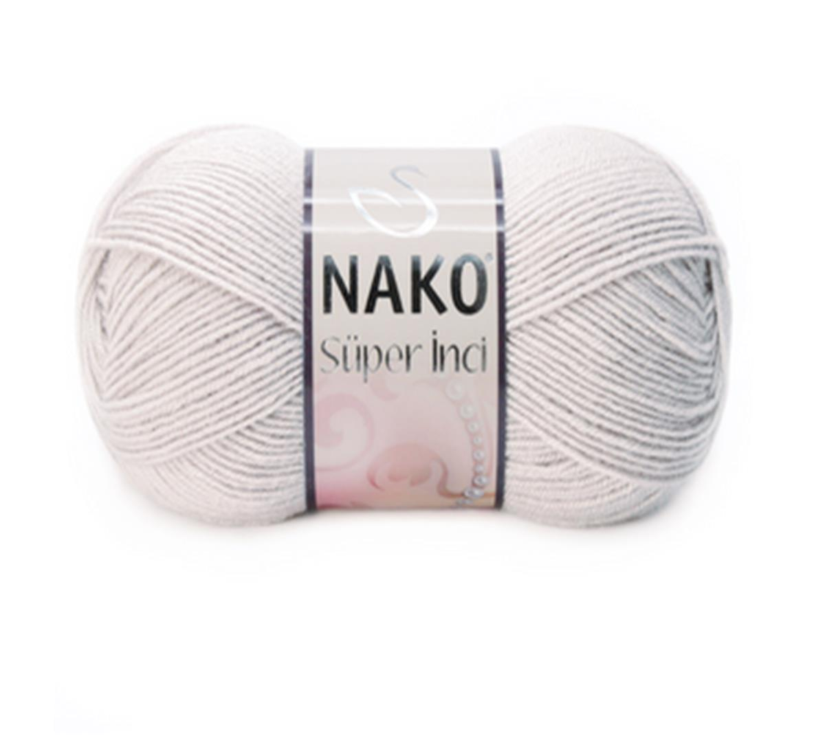 Nako Süper İnci El Örgü İpi 100 gr 3079 Pembeli Gri