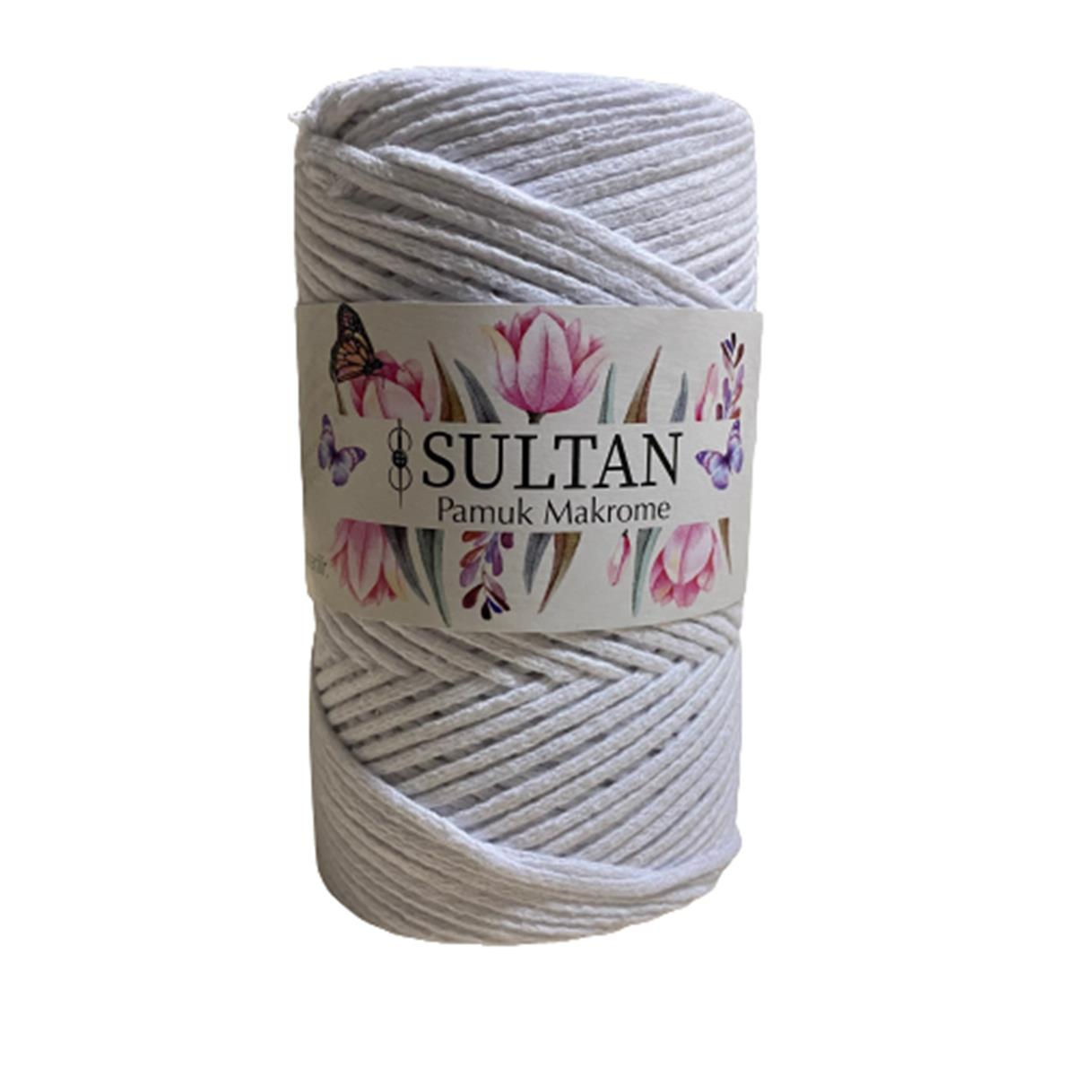 Sultan Pamuk Koton Cotton Makrome İpi 250 gr 02 Optik Beyaz