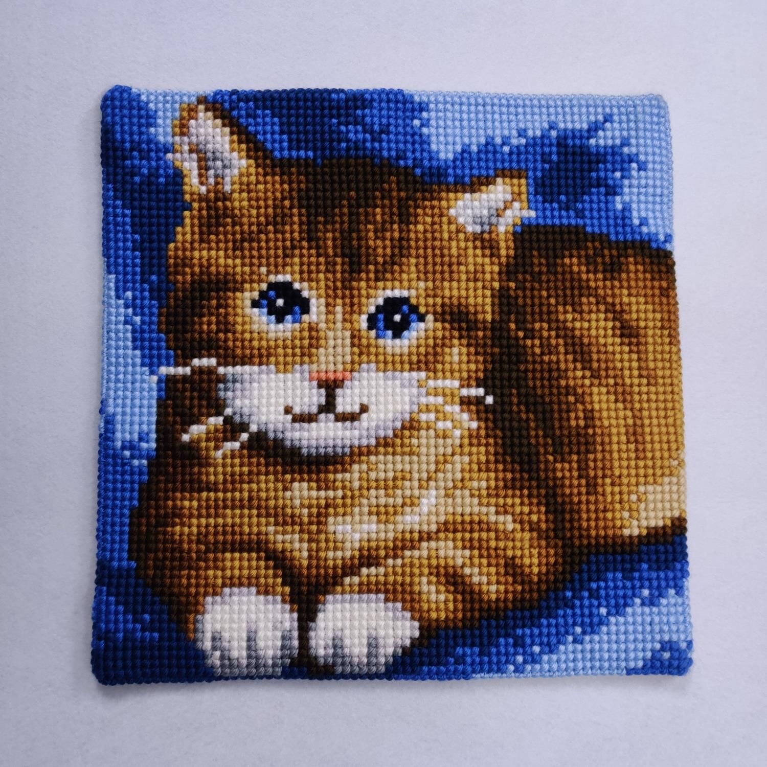 Vervaco İşlenmiş Goblen Yastık Kedi Desenli yviiD 100