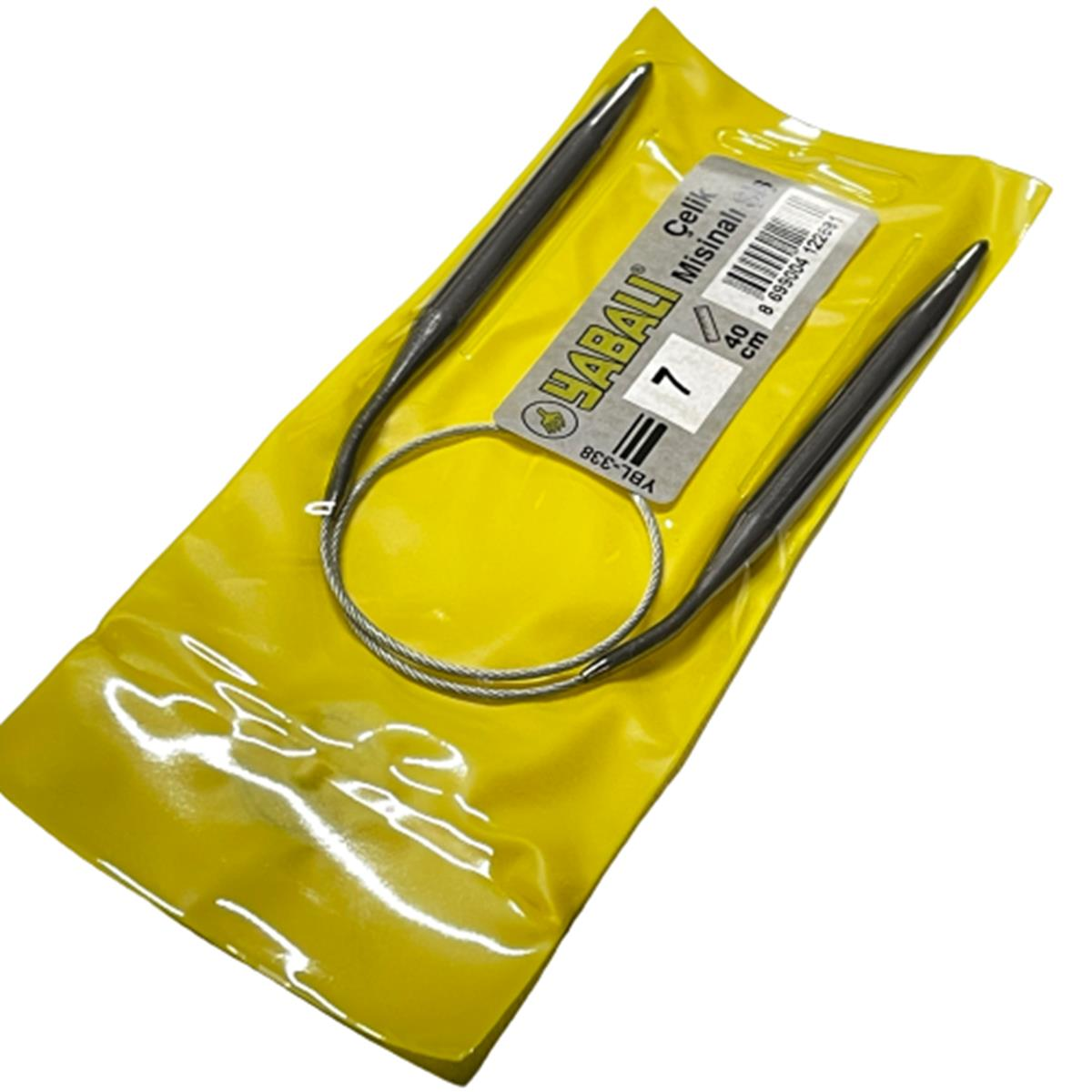 Yabalı Misinalı Şiş 40cm Çelik YBL-338 no 7 mm