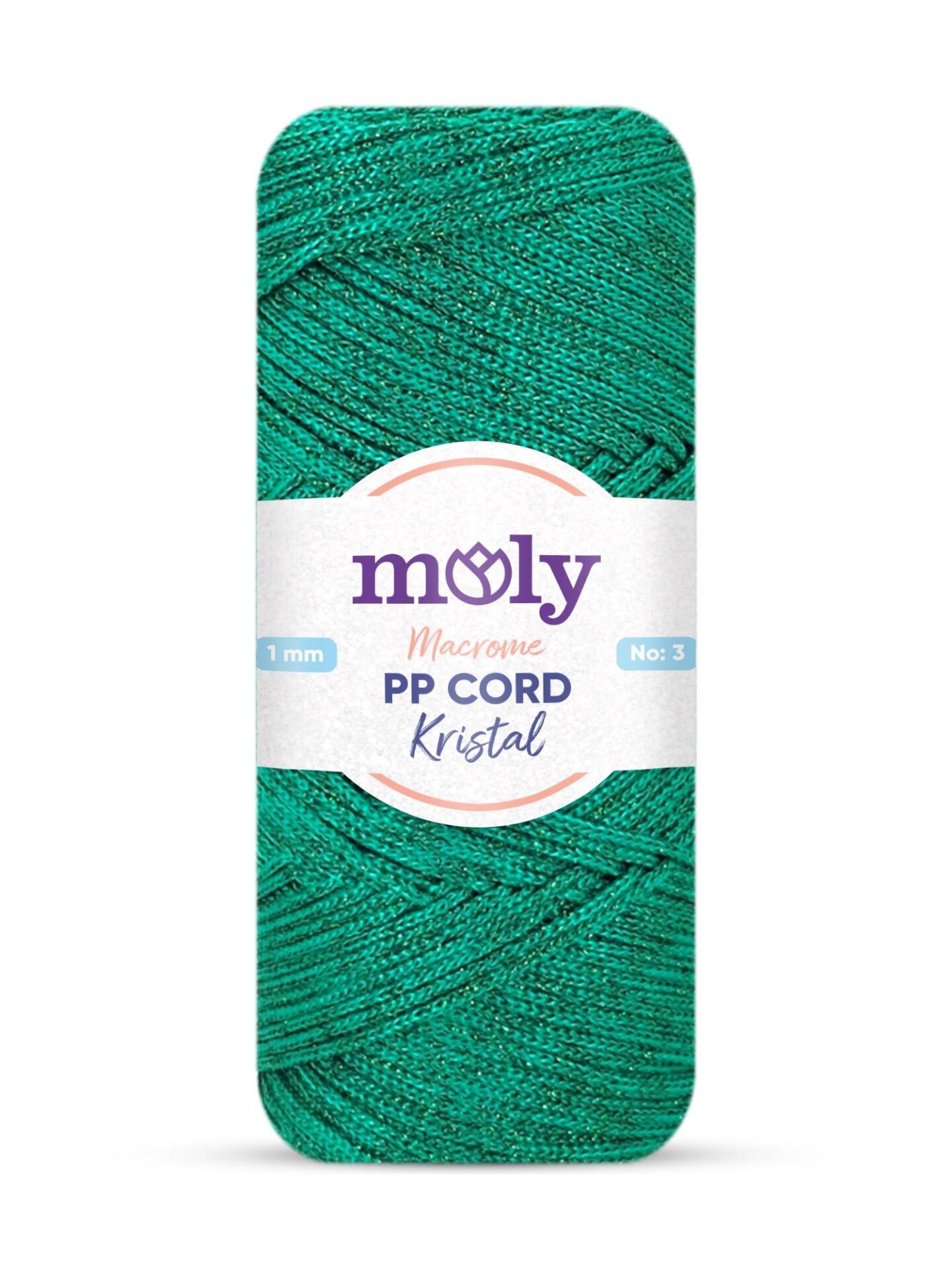 Moly PP Cord Kristal Simli Polyester Makrome  El Örgü İpi 200 gr 175 Benetton