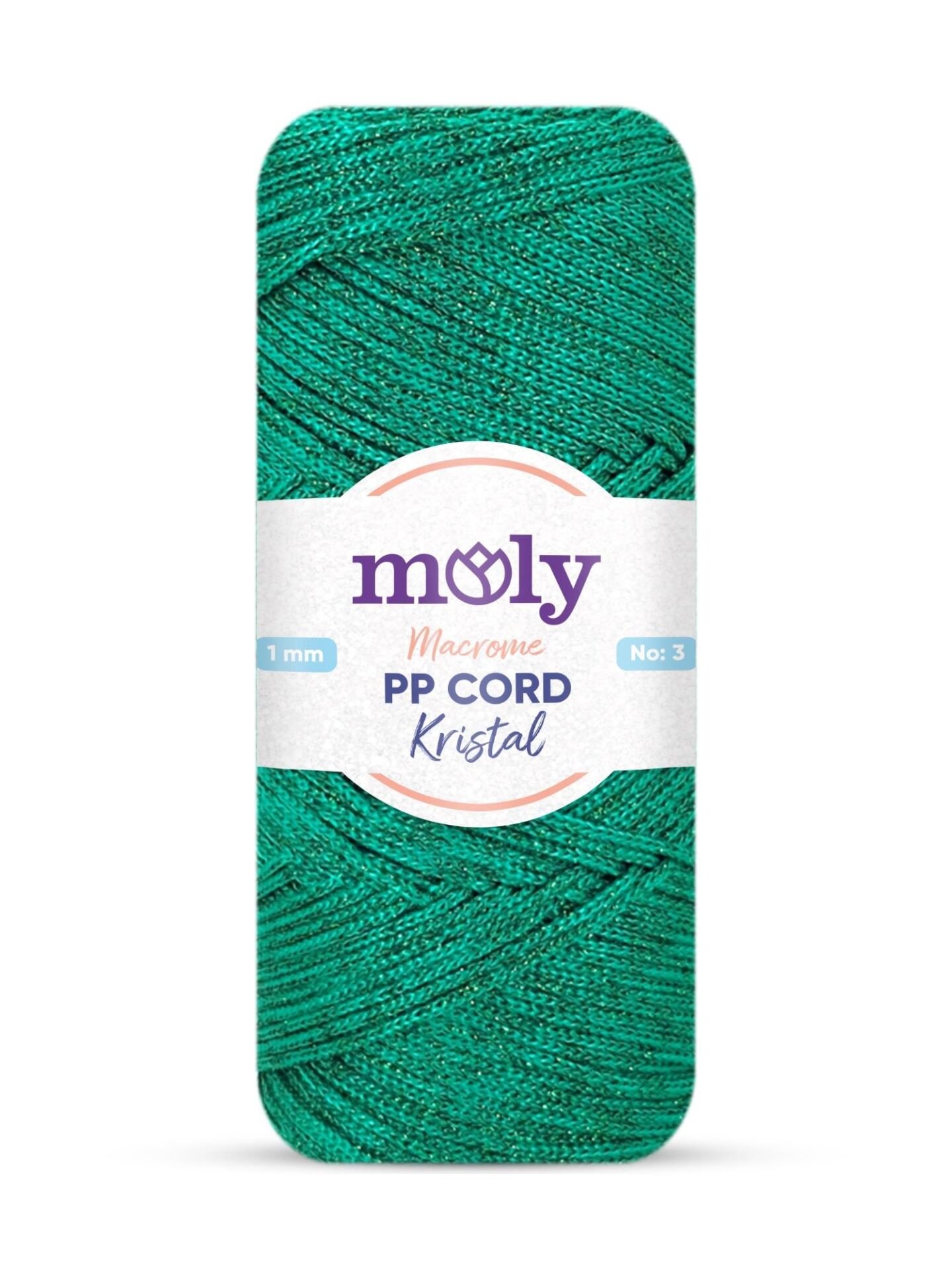 Moly PP Cord Kristal Simli Polyester Makrome  El Örgü İpi 200 gr 175 Benetton