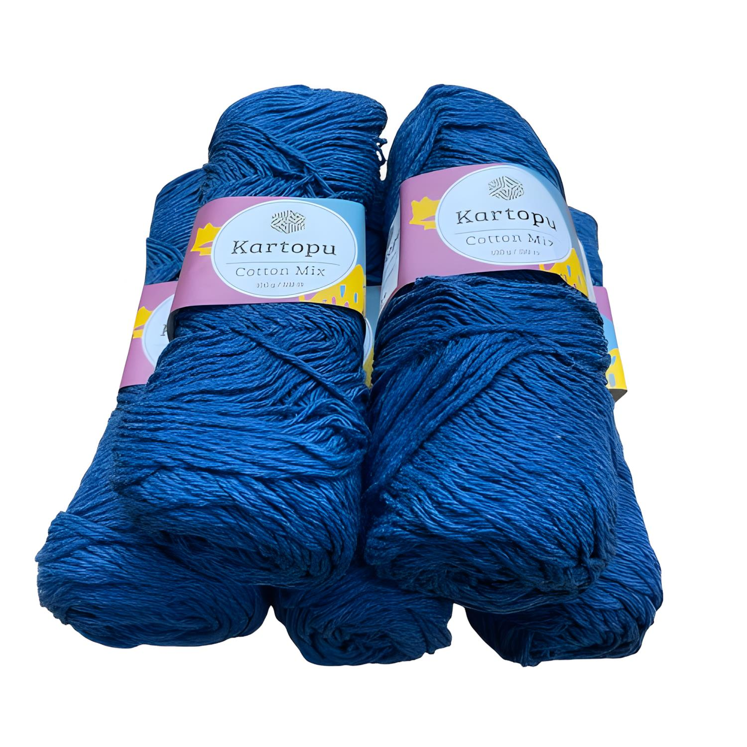 Kartopu Cotton Mix El Örgü İpi 5'li Set 2140S Petrol Mavi
