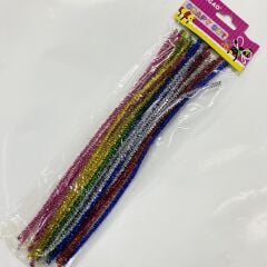 Simli Şönil Tüylü Çubuk 24 Adetli Set