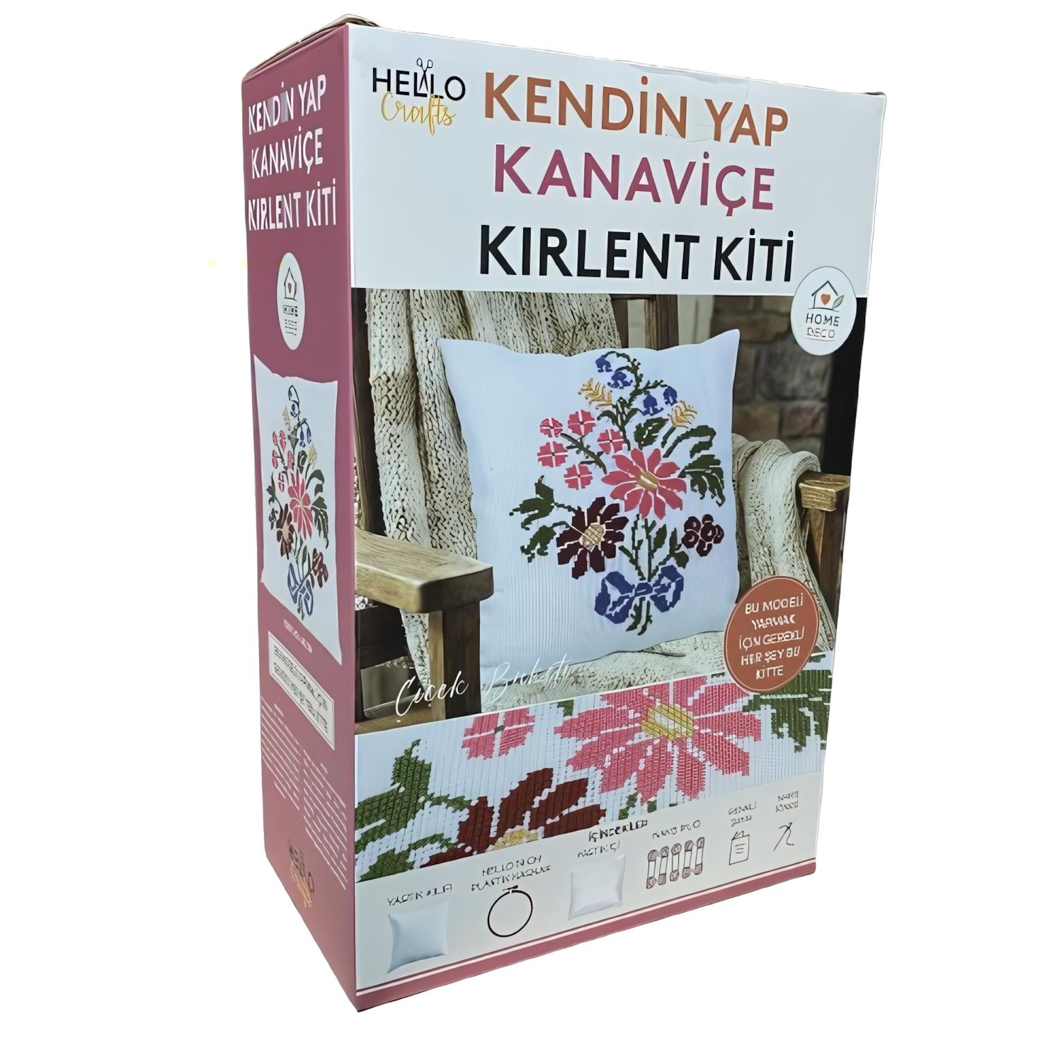 Hello Crafts Kanaviçe Nakışı Kırlent Kiti KY-01
