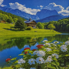 5D Yapışan Boncuk Mozaik Tablo 30*40 cm L24