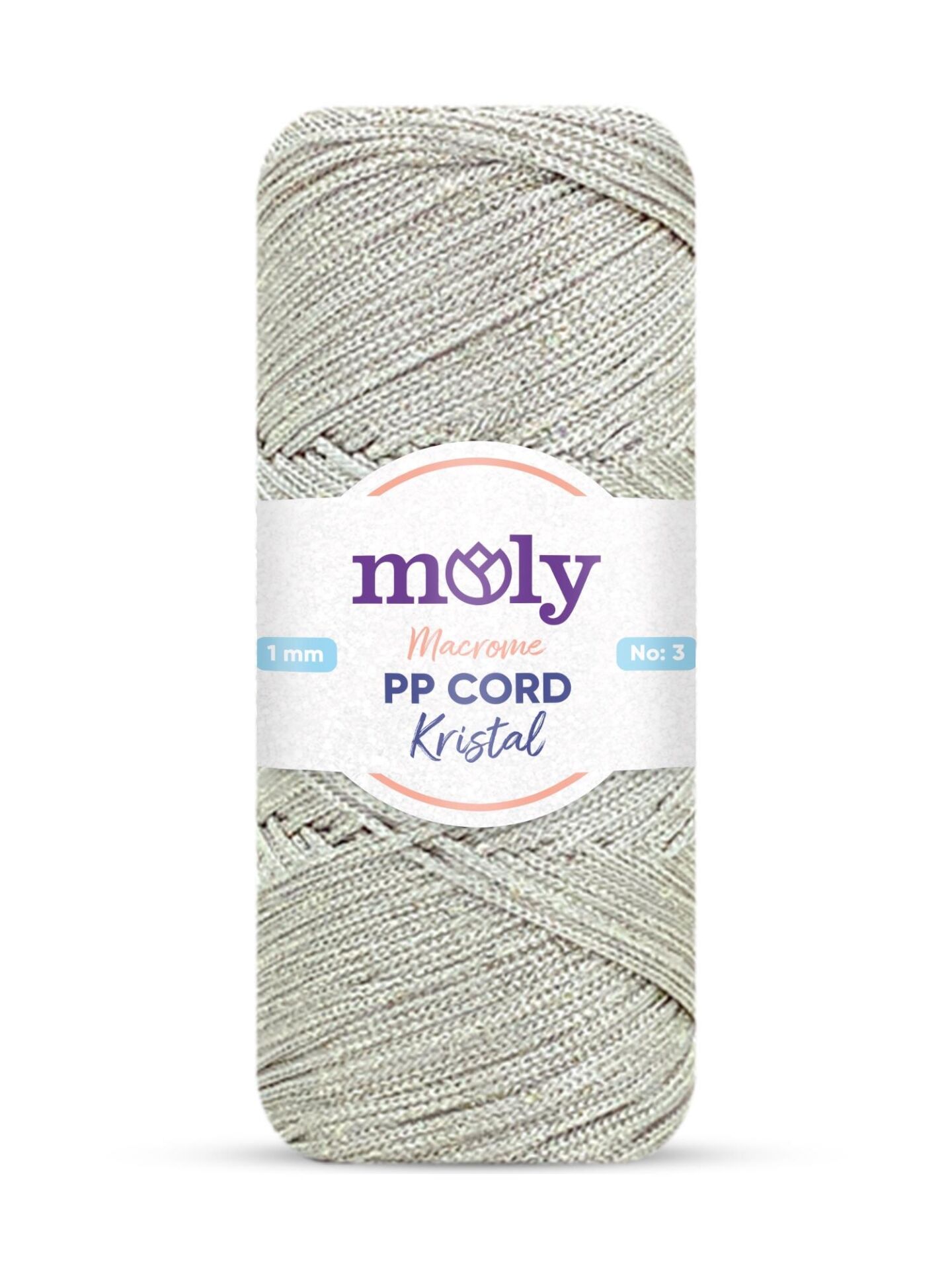 Moly PP Cord Kristal Simli Polyester Makrome  El Örgü İpi 200 gr 37 Açık Bej