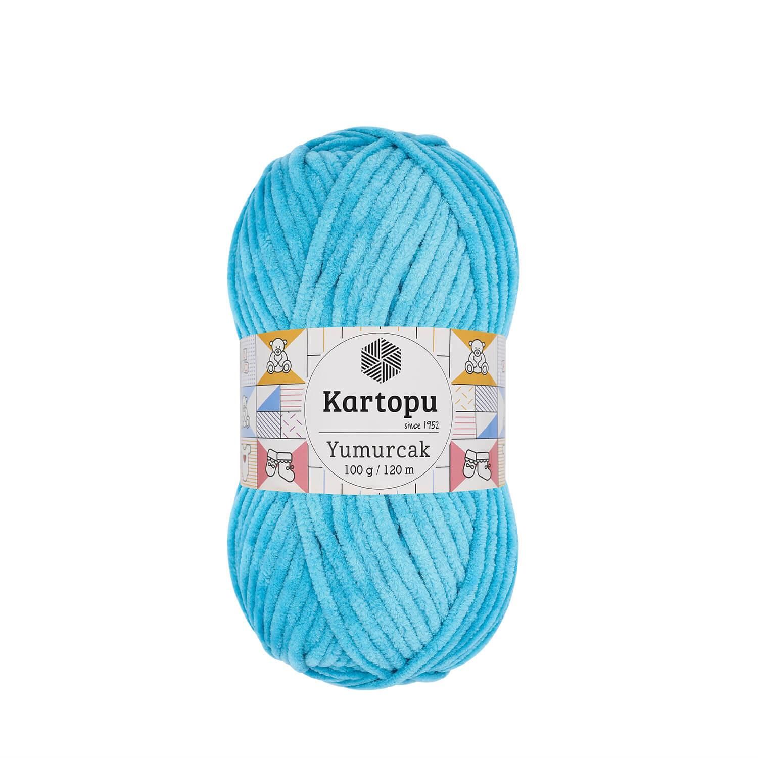 Kartopu Yumurcak Kadife El Örgü İpi 100 Gr K515 Koyu Turkuaz