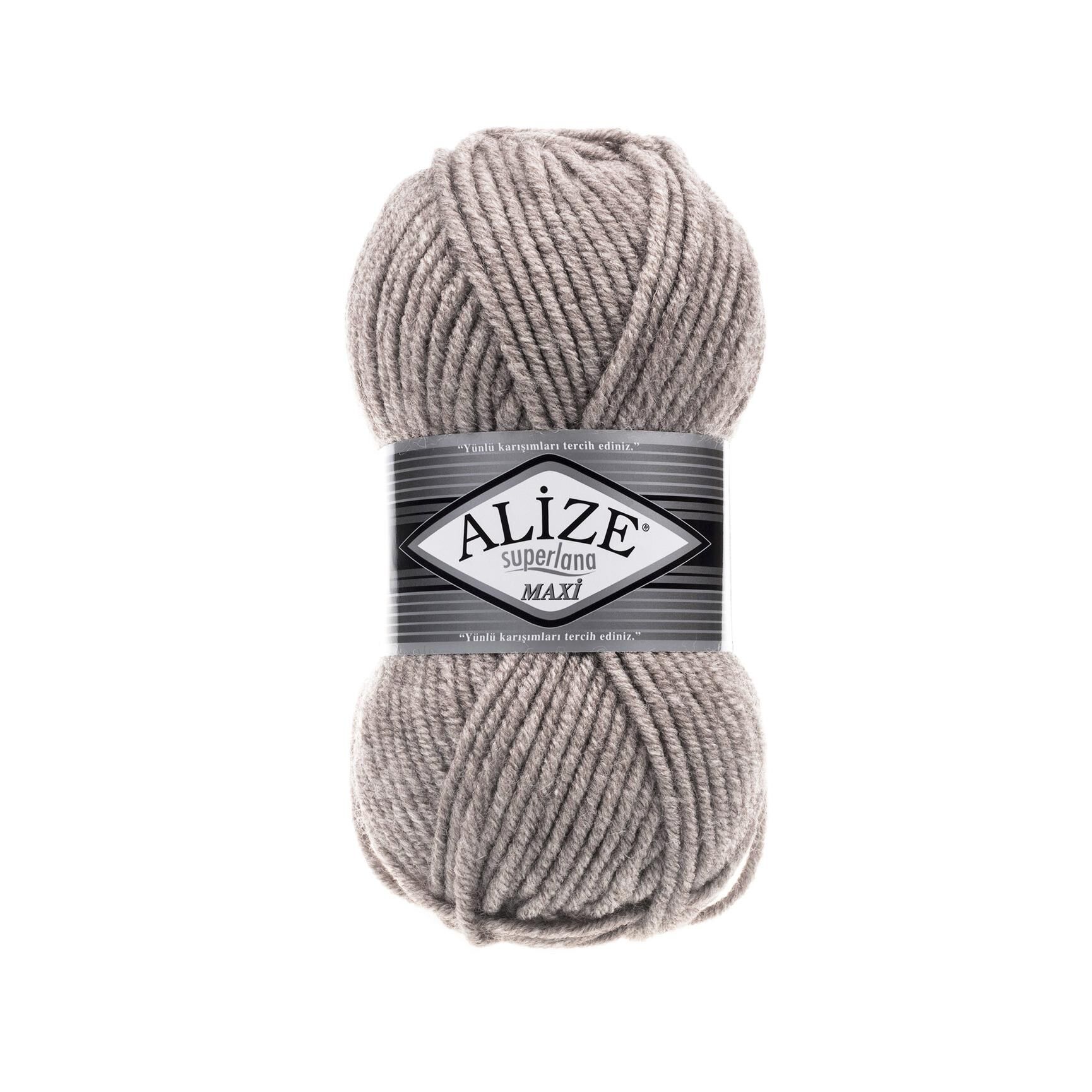 Alize Superlana Maxi El Örgü İpliği 100 gr 207 Açık Kahve Melanj