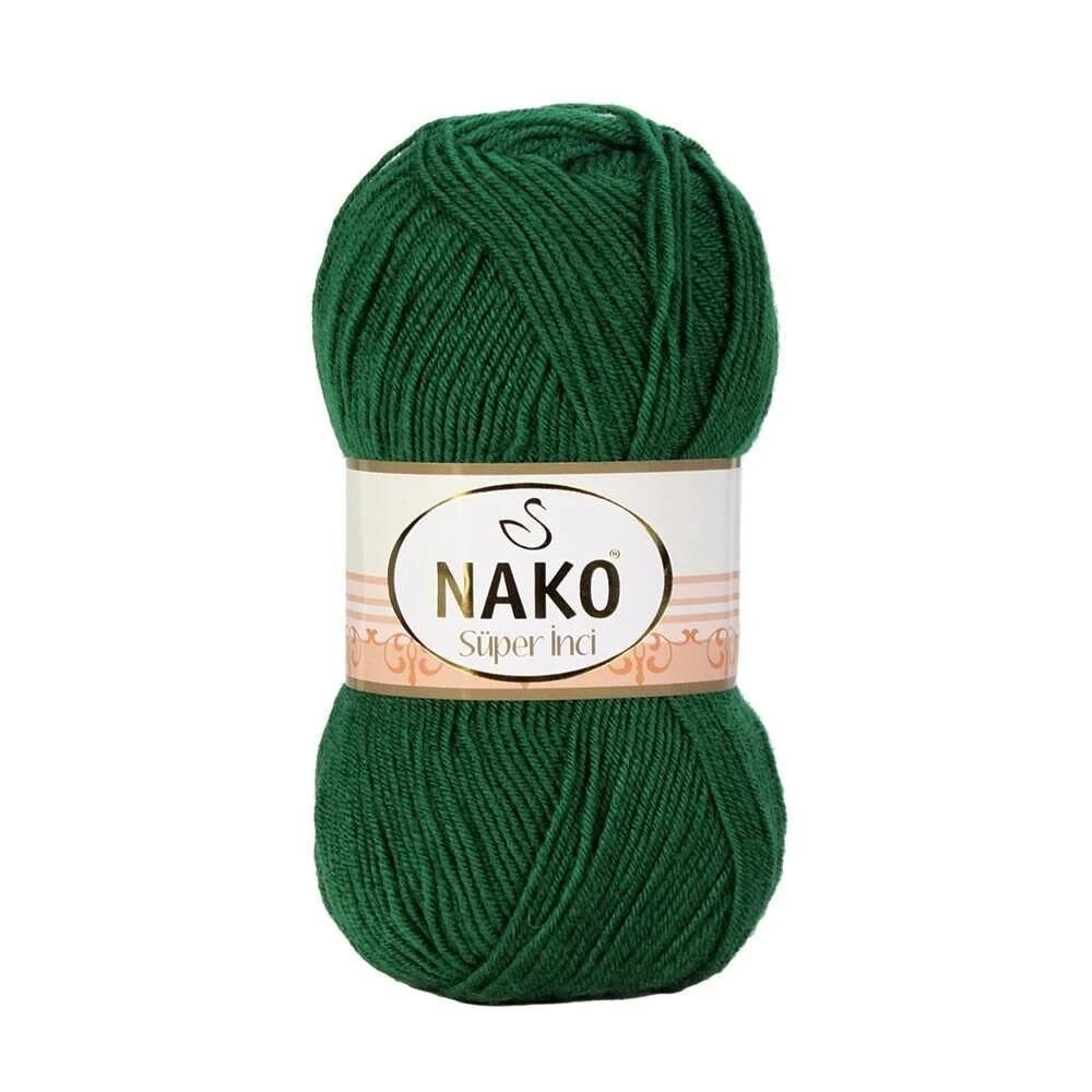 Nako Süper İnci El Örgü İpi 100 gr 10026 Çam Yeşili