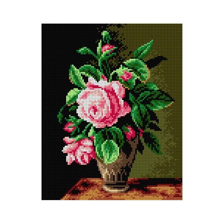 Orchidea Baskılı Goblen Vazoda Gül 2233 24*34 cm