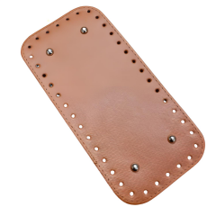 Rivetli Deri Çanta Tabanı Dikdörtgen 12*25 cm Krem New