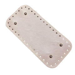 Rivetli Deri Çanta Tabanı Dikdörtgen 12*25 cm Krem New