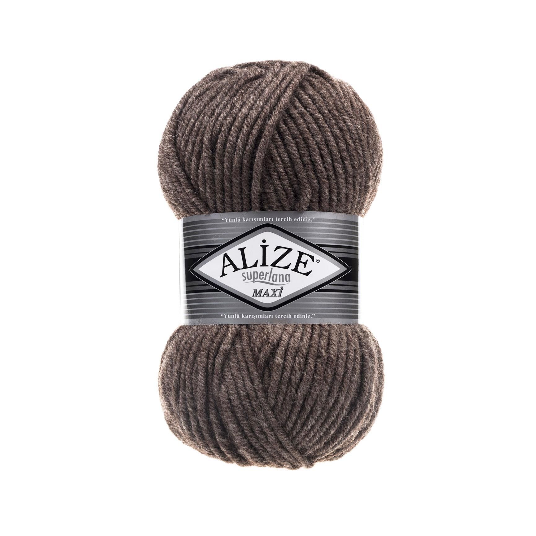 Alize Superlana Maxi El Örgü İpliği 100 gr 240 Sütlü Kahve Melanj