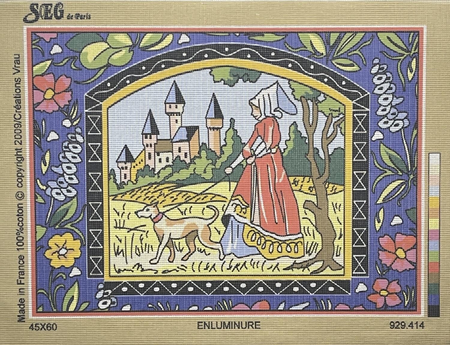 Seg Baskılı Goblen 929 414 Enluminure 45x60cm Tablo Pano Sadece Goblen Kumaşı SORUNSUZ