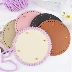 Rivetli Deri Çanta Tabanı Yuvarlak 22,5 cm