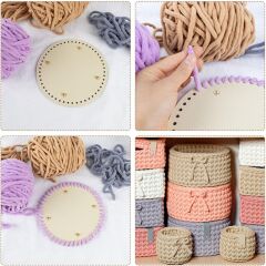 Rivetli Deri Çanta Tabanı Yuvarlak 22,5 cm