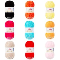 Himalaya Dolphin Baby Kadife İp El Örgü Yünü 80308 Krem