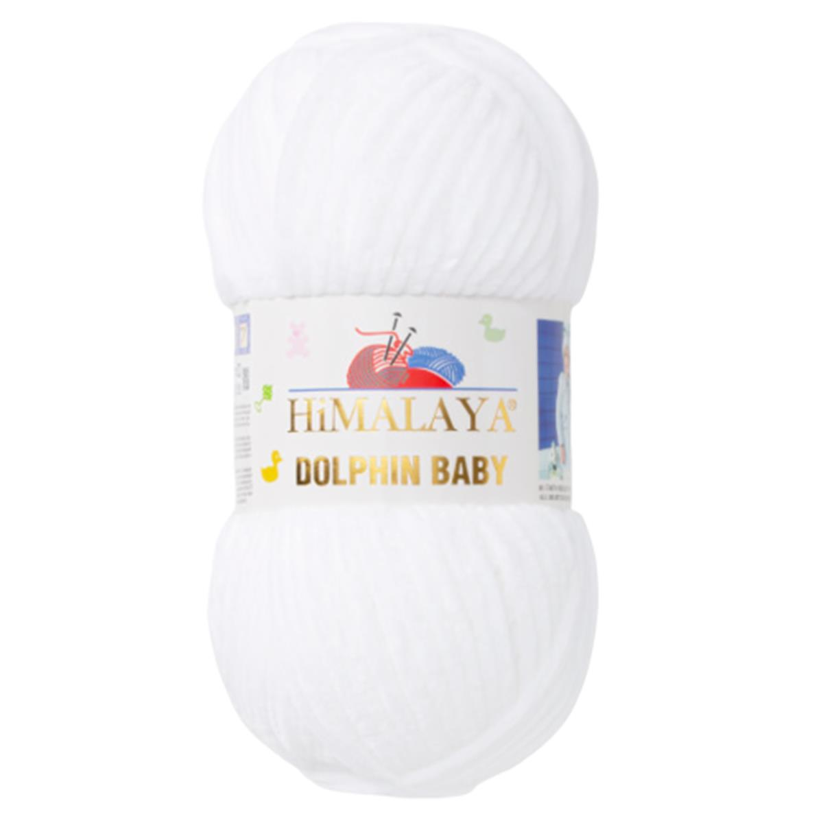 Himalaya Dolphin Baby Kadife İp El Örgü Yünü 80301 Beyaz