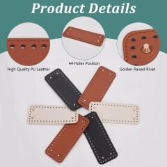 Rivetli Deri Çanta Tabanı Dikdörtgen 23*8,4 cm